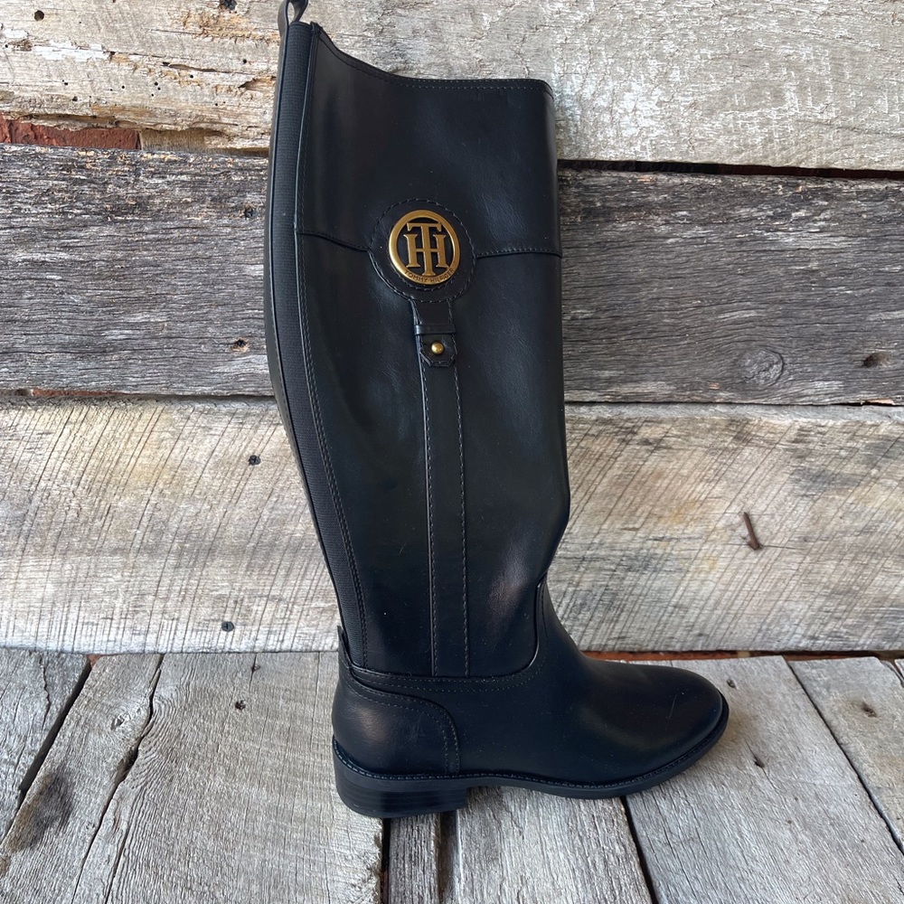 Wide Calf Tommy Hilfiger Black Riding Boots